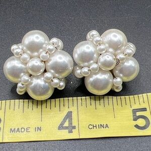 Vintage 1950’s Japan Cluster Bead Earrings